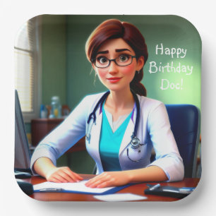 Happy Birthday Doctor Paper Plate