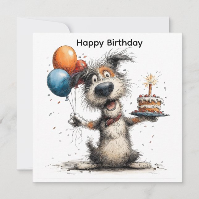 happy birthday dog card (Front)