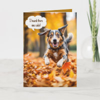 Happy Birthday Dog In Fall Leaves
