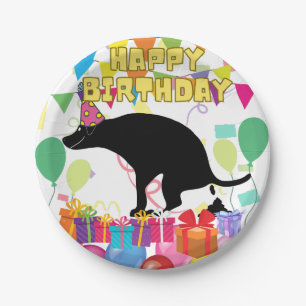 Happy Birthday Dog Paper Plate