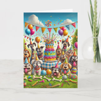Happy Birthday Dog Party Card