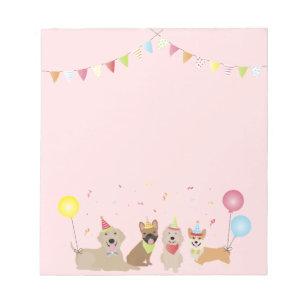 Happy Birthday Dog Party Notepad