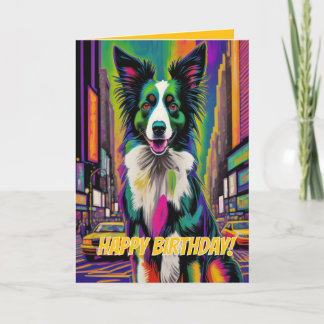 Happy Birthday Dog (Pop-art) Card