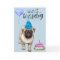 Happy Birthday Dog Pug Puppy Blank Watercolor