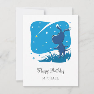 Happy Birthday Dog Puppy Shooting Star Starlit