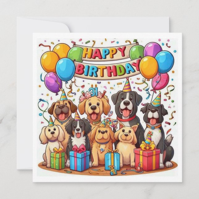 Happy birthday dogs card (Front)