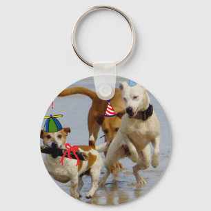 happy birthday dogs key ring