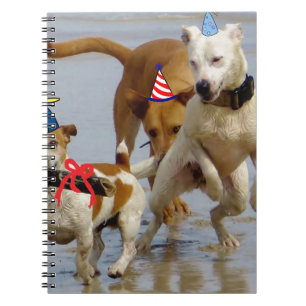 happy birthday dogs spiral notebook
