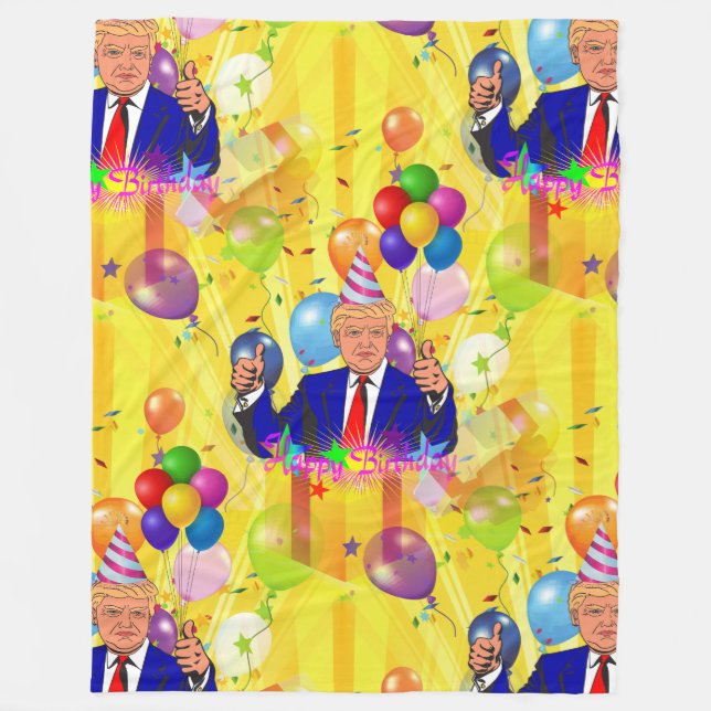 happy birthday donald trump blanket (Front)