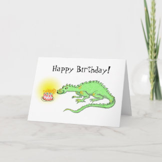 Happy Birthday Dragon & cake card