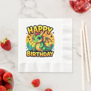 Happy Birthday Dragon Napkin