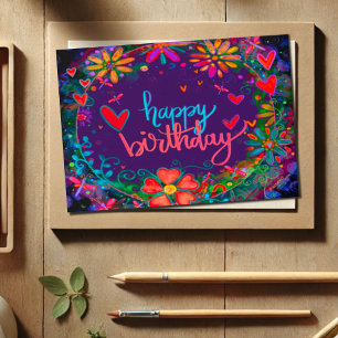 Happy Birthday Dragonflies Pretty Floral Card