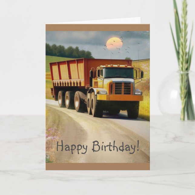 Happy Birthday Dump Truck Card (Front)
