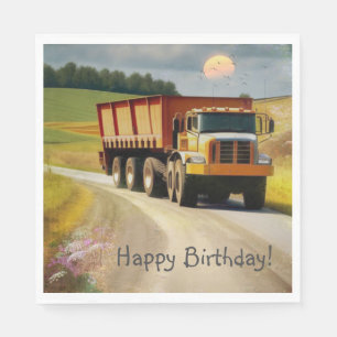Happy Birthday Dump Truck Napkin
