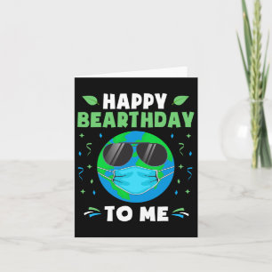 Happy Birthday Earth Day Funny Earth Wearing Mask  Card