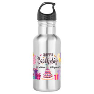 Happy Birthday Editable Design  532 Ml Water Bottle