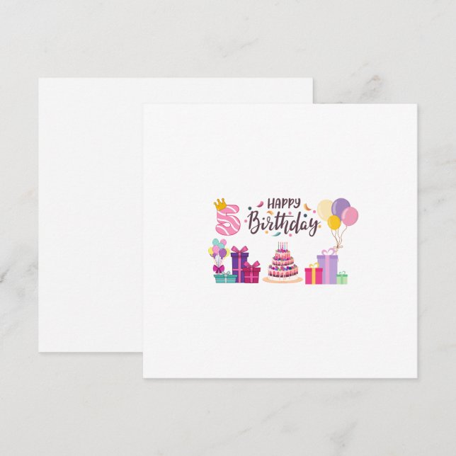 Happy Birthday Editable Design  Invitation (Front/Back)