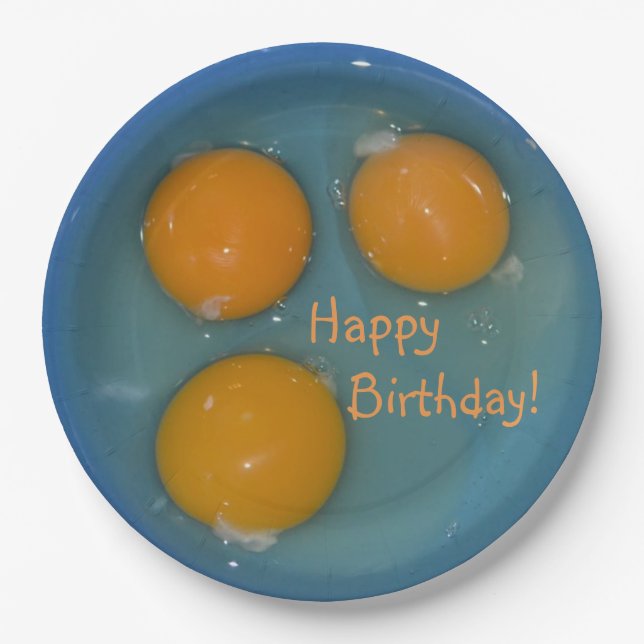 Happy Birthday Egg Lover Paper Plate (Front)