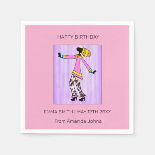 Happy Birthday, Elegant and Trendy Girl Napkin