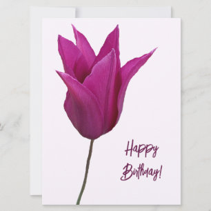 Happy birthday elegant purple irises fine art  holiday card