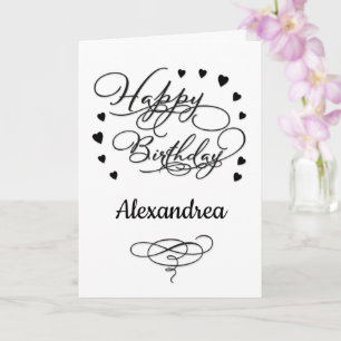 Happy Birthday Elegant Stylish Script Personalise Card