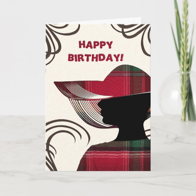  Happy Birthday Elegant Woman Madras Personalise  Card (Front)