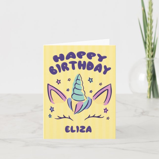 Happy Birthday Eliza  | Unicorn Birthday Card (Front)