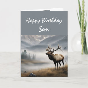 Happy Birthday Elk Son who is Outstanding Card