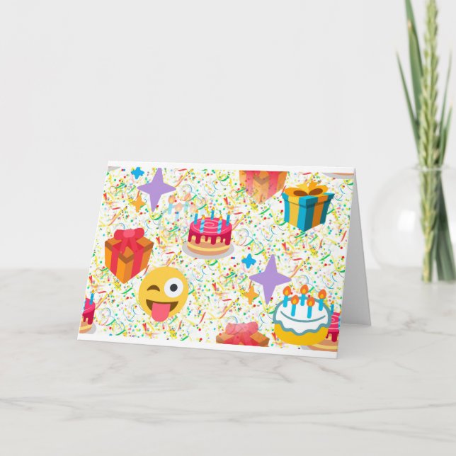 happy birthday emoji card (Front)
