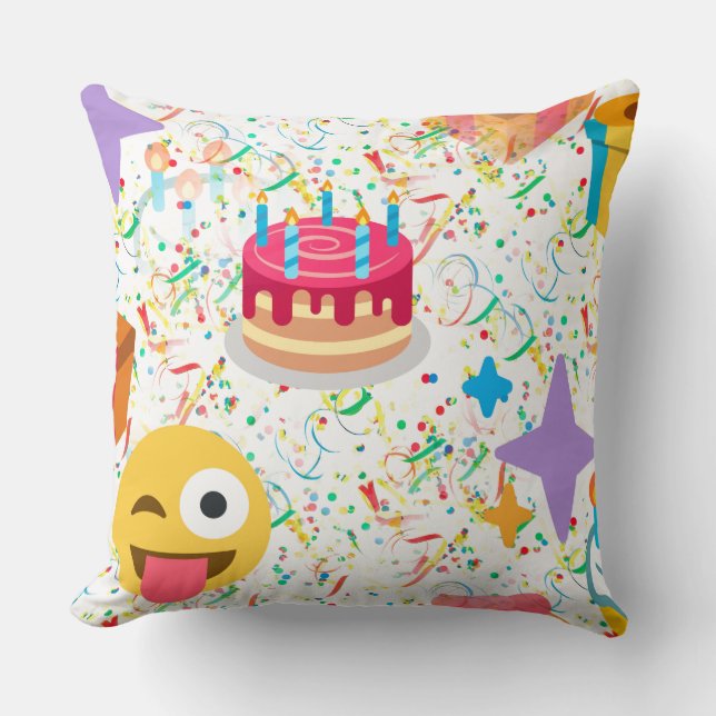 happy birthday emoji cushion (Front)