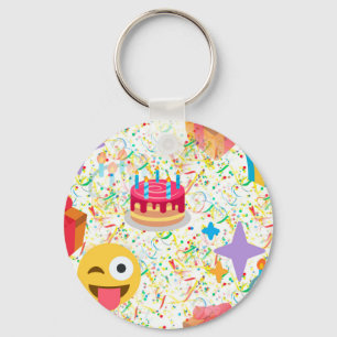 happy birthday emoji key ring