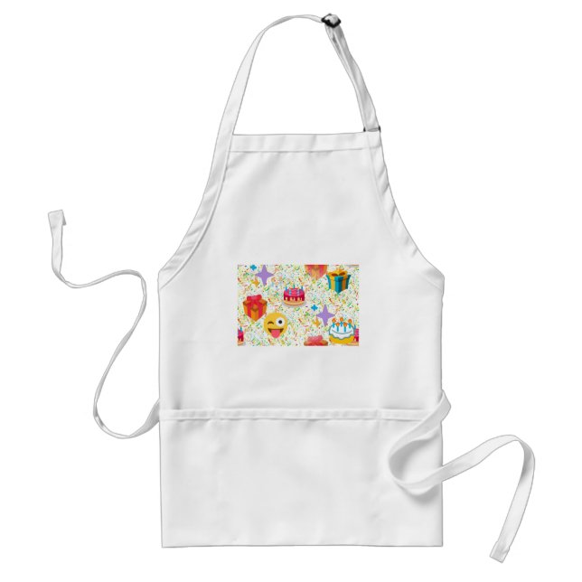 happy birthday emoji standard apron (Front)