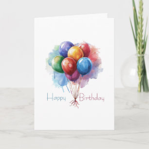 Happy Birthday Employee Unique Balloons Card