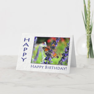 Happy Birthday Employees Butterfly Floral Card