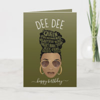 Happy Birthday! Empowering Black Woman Olive Green