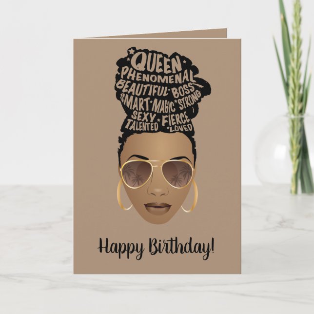 Happy Birthday! Encouraging Black Women, Brown Card (Front)