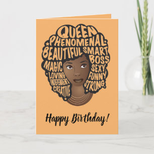 Happy Birthday! Encouraging Black Women, Orange Card