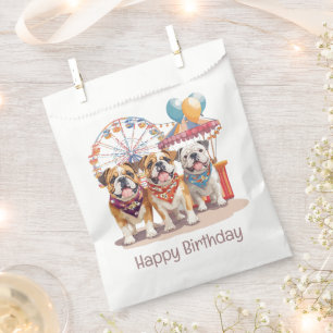 Happy Birthday English Bulldogs At A Carnival Favour Bags