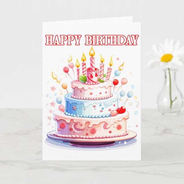 Happy Birthday - Enjoy The Cake Card (Small Plant)