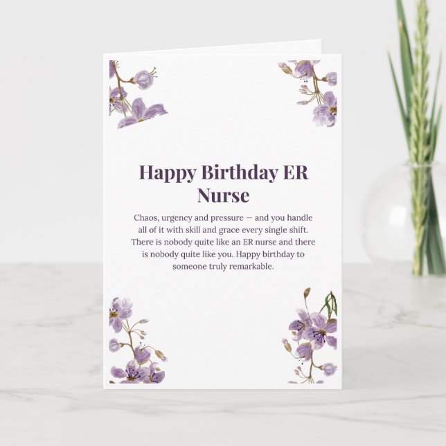 Happy Birthday ER Nurse Card (Front)