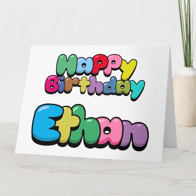 Happy Birthday Ethan Card (Front)