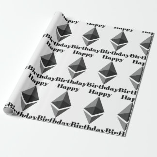 Happy Birthday Ethereum Icon Wrapping Paper