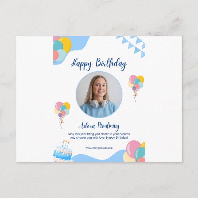 Happy Birthday Event Card–Perfect for Celebration Postcard (Front)