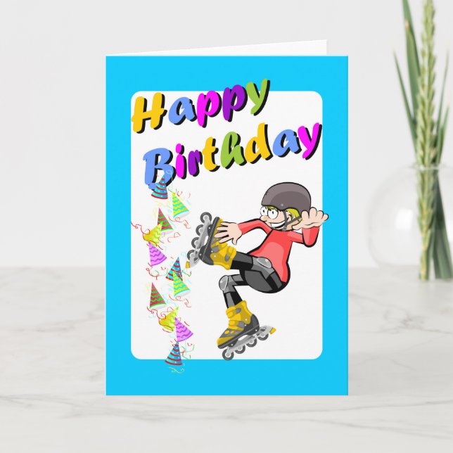 Happy birthday, extreme skater card (Front)