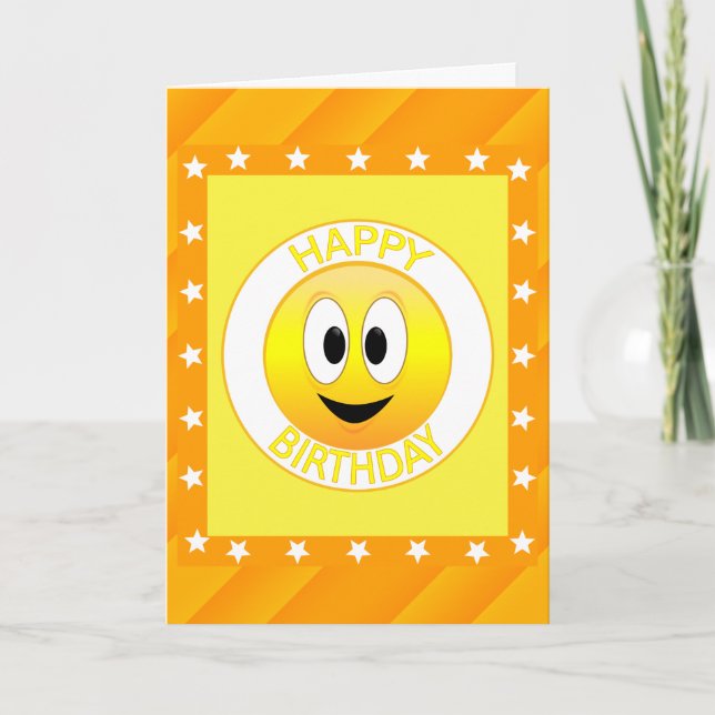 Happy Birthday Face Custom Card (Front)