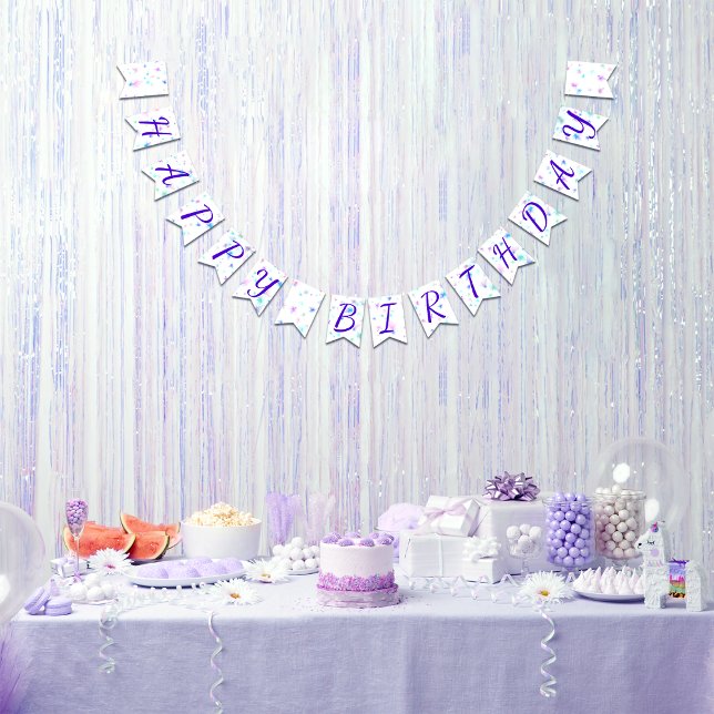 Happy Birthday Fairy 01 Bunting (Customizable Happy birthday bunting flag)