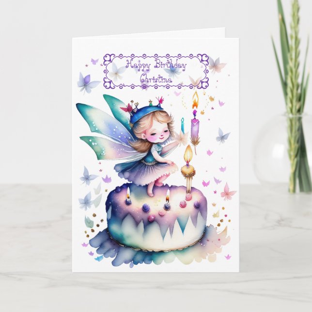 Happy Birthday Fairy 01 Card (Front)