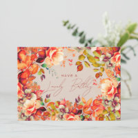 Happy Birthday Fall Autumn Garden Floral Champagne