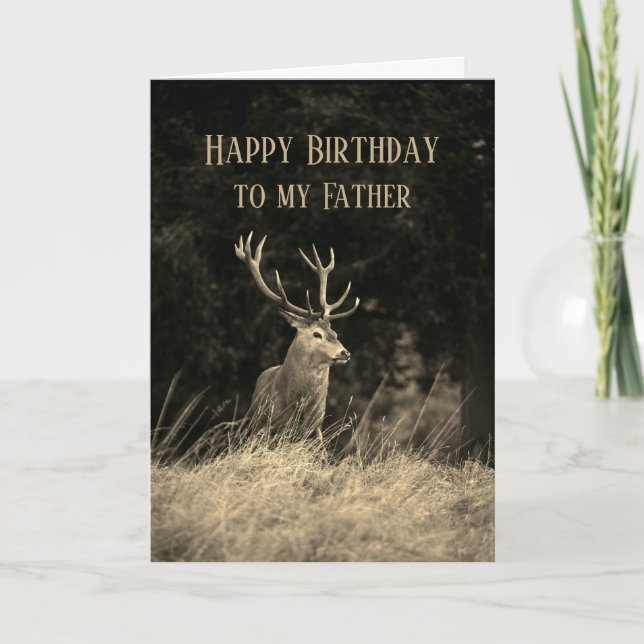 Happy Birthday Father More Deer Every Year Card (Front)