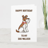 **HAPPY BIRTHDAY** FAVORITE **DOG WALKER** CARD